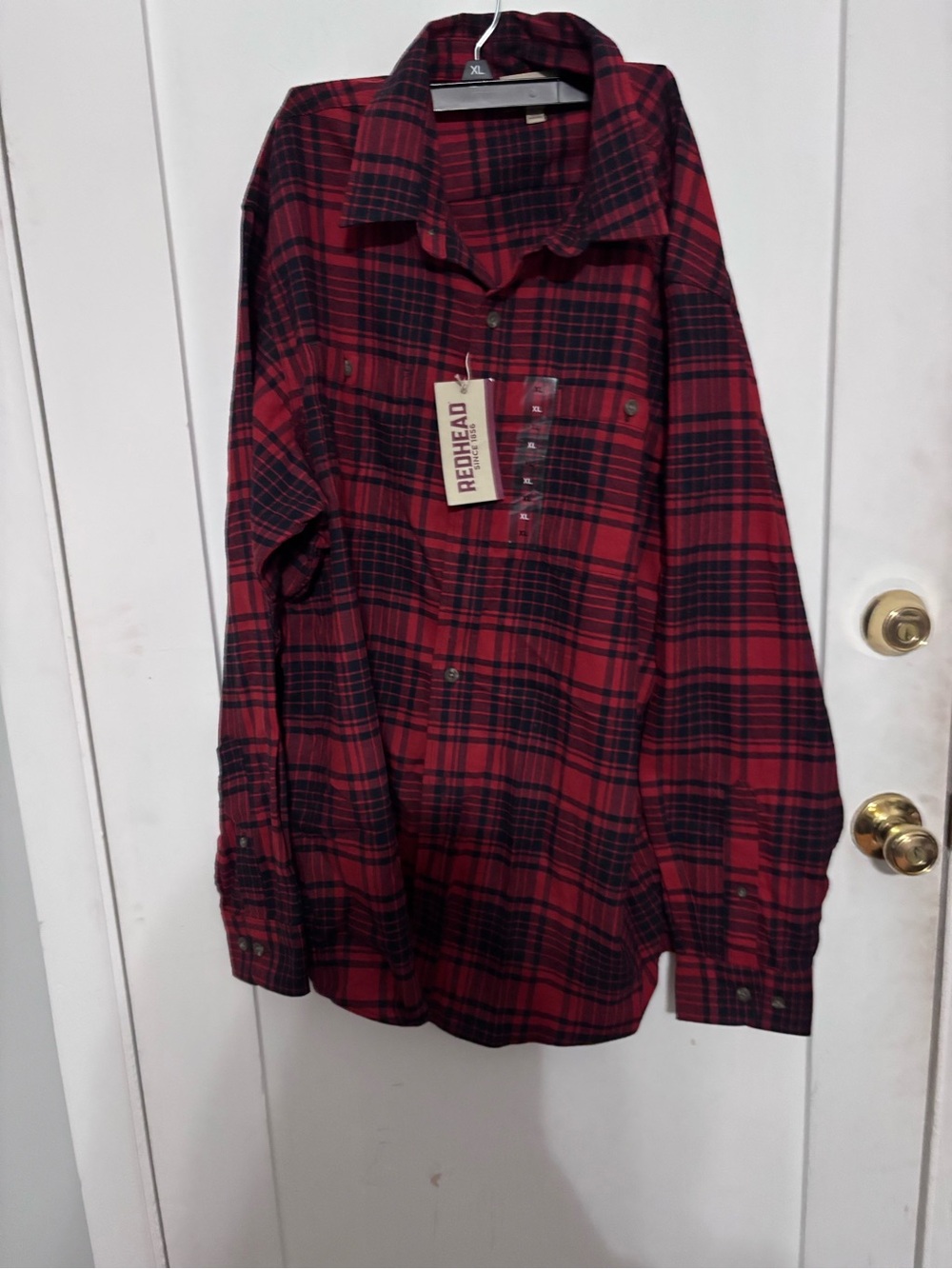 RedHead Red and Black Plaid Casual Button-Down Shirt